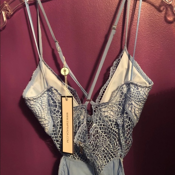 Blue Lace Romper M NWT - Picture 5 of 5